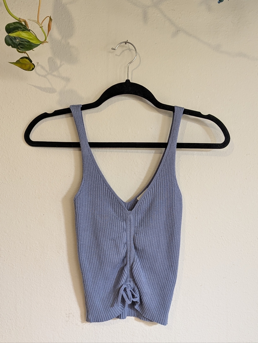 Dreamers By Debut Ribbed Blue Sleeveless Top